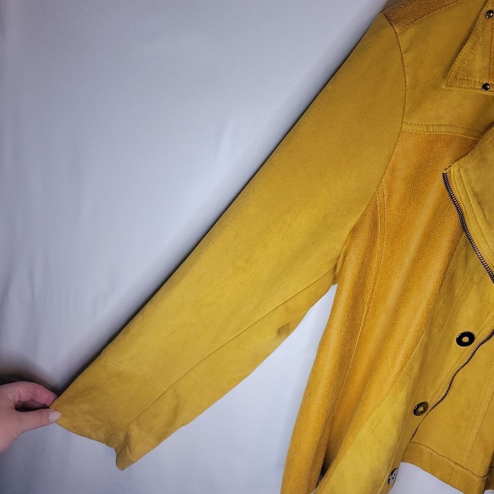 Laura Faux Suede Bright Mustard Yellow Jacket - Picture 7 of 16